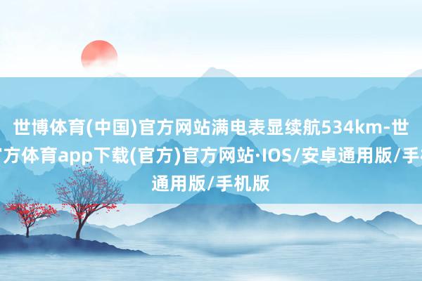 世博体育(中国)官方网站满电表显续航534km-世博官方体育app下载(官方)官方网站·IOS/安卓通用版/手机版