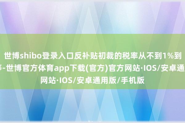 世博shibo登录入口反补贴初裁的税率从不到1%到近300%不等-世博官方体育app下载(官方)官方网站·IOS/安卓通用版/手机版