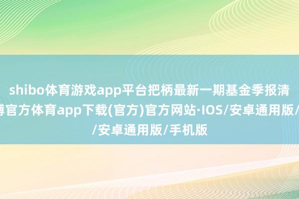 shibo体育游戏app平台把柄最新一期基金季报清楚-世博官方体育app下载(官方)官方网站·IOS/安卓通用版/手机版