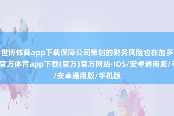 世博体育app下载保障公司策划的财务风险也在加多-世博官方体育app下载(官方)官方网站·IOS/安卓通用版/手机版