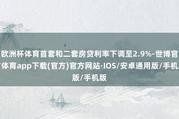 欧洲杯体育首套和二套房贷利率下调至2.9%-世博官方体育app下载(官方)官方网站·IOS/安卓通用版/手机版