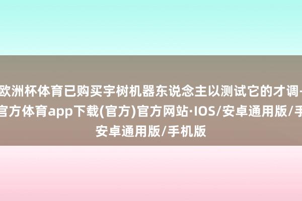 欧洲杯体育已购买宇树机器东说念主以测试它的才调-世博官方体育app下载(官方)官方网站·IOS/安卓通用版/手机版